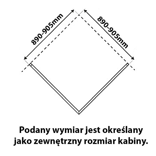 Kabina prysznicowa drzwi składane 90x90 kwadratowa KZ08CC