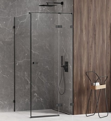 Czarna kabina prysznicowa prawa 100x80 EXK-1587 Avexa Black New Trendy