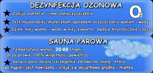 Kabina prysznicowa z hydromasażem i sauną przyścienna 125x90