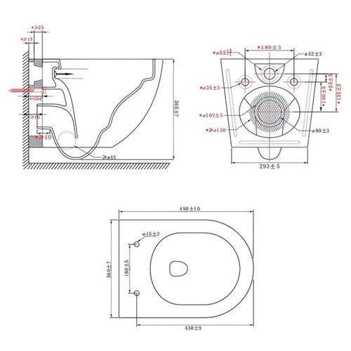 Zestaw podtynkowy stelaż CERSANIT MITO 40 MECH + miska PURO-WH-03 + przycisk ENTER II czarny mat