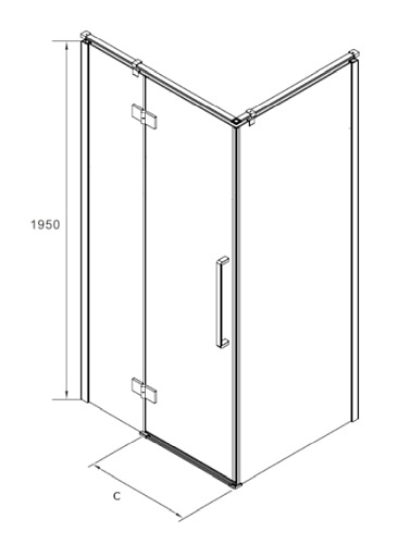 Złota prostokątna kabina prysznicowa 100x80 BK248T08/10ZL Fresh Line Lewa
