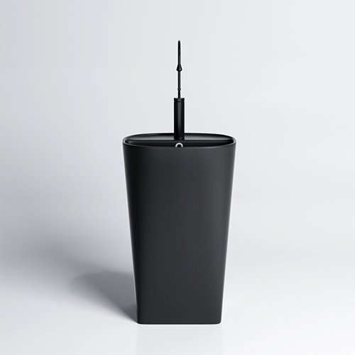 Umywalka wolnostojąca ceramiczna owalna czarny mat 49x37x83 cm CLARO-MTB-490