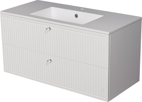 Szafka łazienkowa wisząca z umywalką biały mat 100 cm Argento Gante