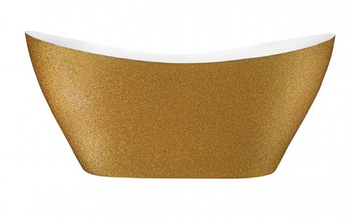 Wanna wolnostojąca złota 160 cm + klik-klak chrom Viya Glam Besco