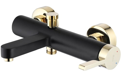 Czarna bateria wannowa Polo Black Gold Mat Rea
