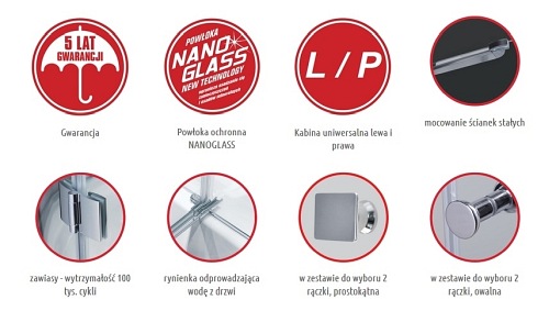 Kabina prysznicowa Napoli 120x80 Atrium