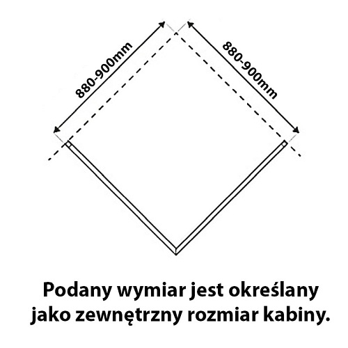 Czarna kabina prysznicowa 90x90 kwadratowa drzwi uchylne KZ1390BB