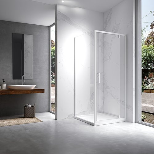 Biała kabina prysznicowa 90x80 prostokątna drzwi pełne uchylne KZ05A