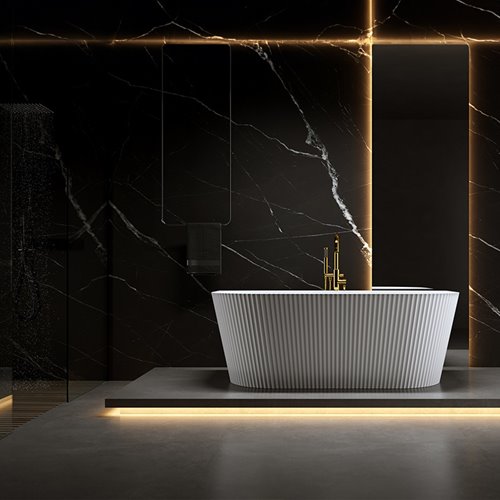 Wanna wolnostojąca przyścienna korek oraz przelew złoty 150 cm Carlo Hydrosan