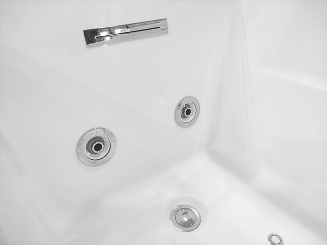 Narożna wanna z hydromasażem prostokątna konglomerat 170x78 cm MO-1802AB