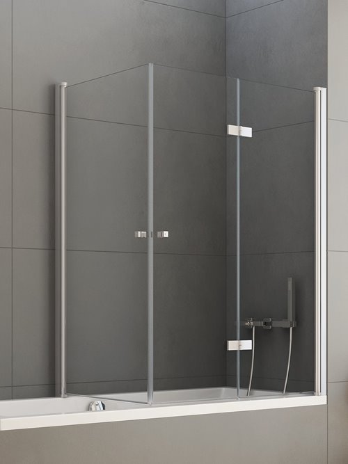 Parawan wannowy podwójny, uchylno-składany New Soleo 120x70 cm prawy P-0031/P-0024