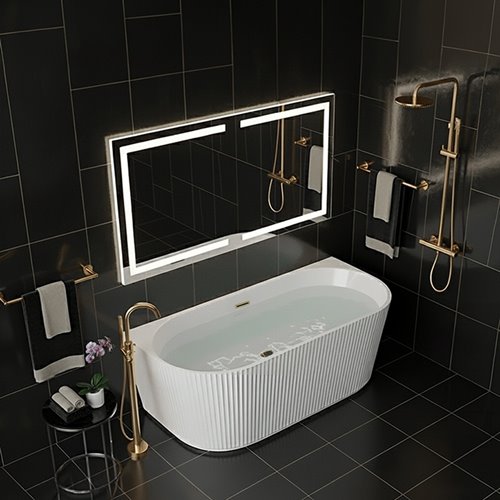 Wanna wolnostojąca przyścienna korek złoty szczotkowany 170 cm Carlo Led Hydrosan