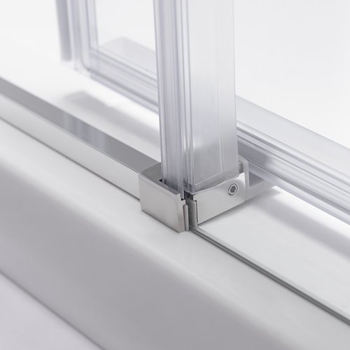 Chromowana prostokątna kabina prysznicowa Super Slim Nova 90x80 drzwi rozsuwane