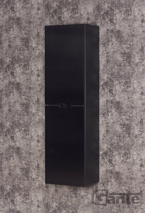 Słupek łazienkowy wiszący szklane fronty czarny mat 40x144 cm Bravia Gante