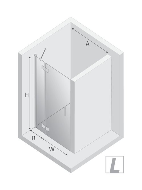 Drzwi prysznicowe uchylne 120 cm lewe New Renoma D-0101A