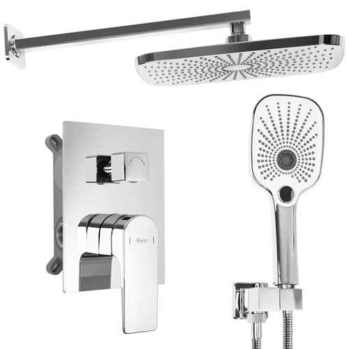 Chromowany zestaw prysznicowy podtynkowy Moby Rea