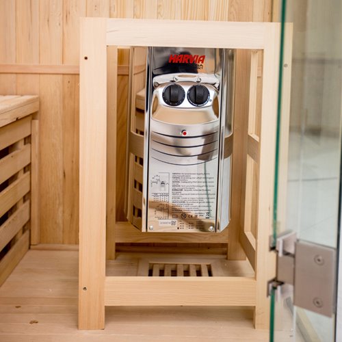 Sauna fińska 2-osobowa narożna 120x120 cm piec Harvia 3,5KW Bodo2
