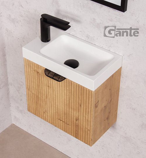 Szafka łazienkowa wisząca z umywalką dąb burlington 40 cm Fresco Gante