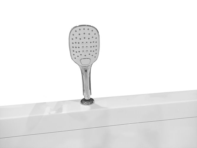 Przyścienna wanna z hydromasażem prostokątna konglomerat 150x75 cm MO-1803