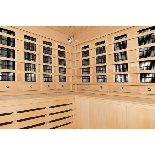 Sauna na podczerwień 6-osobowa 180x180 cm grzejniki kwarcowe i karbonowe Alta7 Infrared