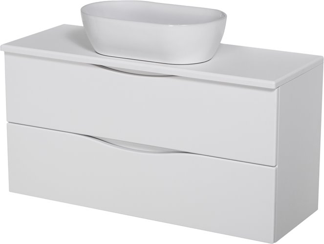 Szafka łazienkowa wisząca ONDA 100 cm biała z umywalką Gante