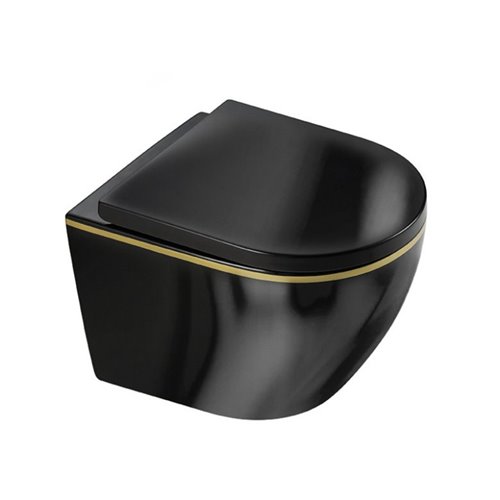 Zestaw podtynkowy kompletny stelaż + miska MIZU-BL-GL-RIM-02 + przycisk ST+H GOLD