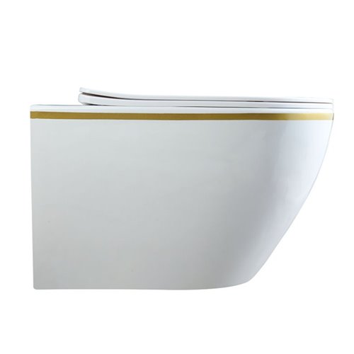 Zestaw podtynkowy kompletny stelaż + miska MIZU-WH-GL-TR-03 + przycisk ST+H GOLD