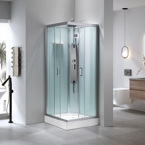 Kabina prysznicowa zabudowana kwadratowa 80x80 cm profil szczotkowany LISA