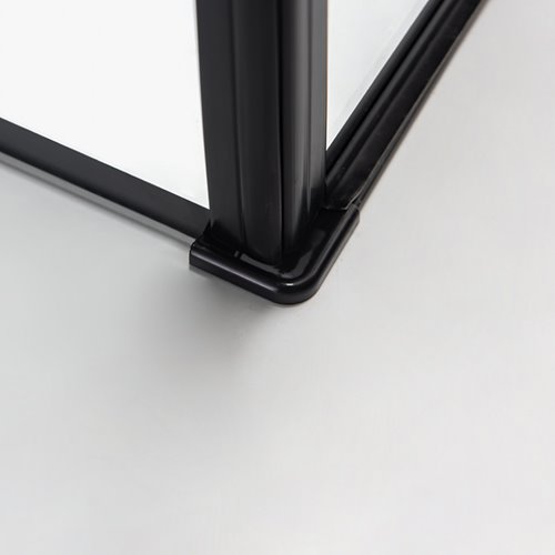 Czarna prostokątna kabina prysznicowa 100x80 drzwi uchylne BS02A