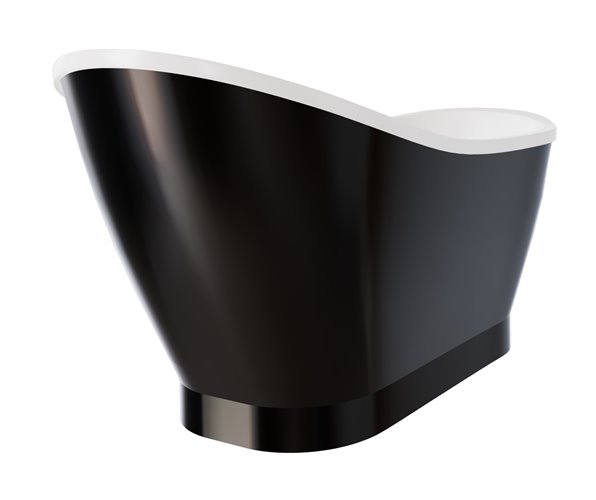 Czarno-biała wanna wolnostojąca 160 syfon klik-klak biały Gloria Besco