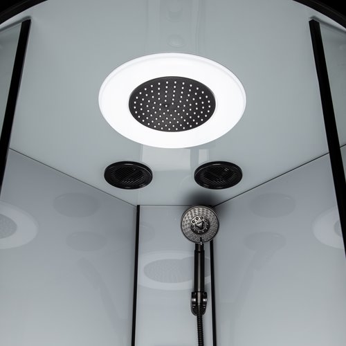 Kabina prysznicowa zabudowana z hydromasażem biała 90x90 Orion Black Kerra