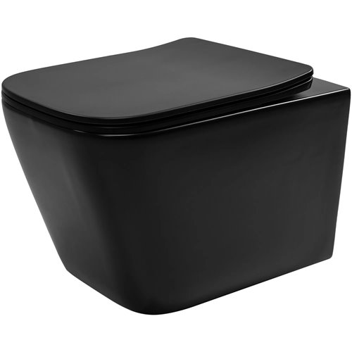 Czarna matowa misa wc wisząca Rimless Raul Rea