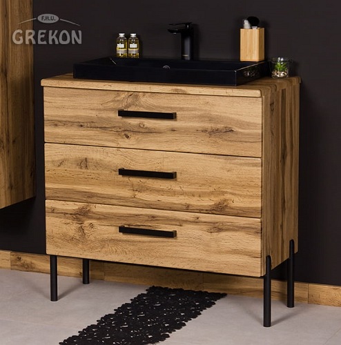 Noga stalowa czarna z podporą Gante