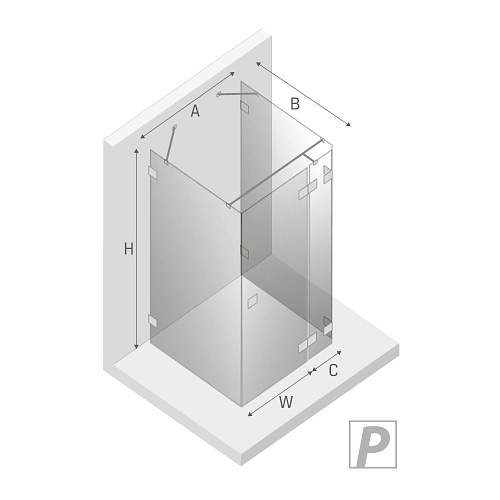 Kabina prysznicowa przyścienna prawa 80x70 cm EXK-3720 Avexa New Trendy Copper Brushed