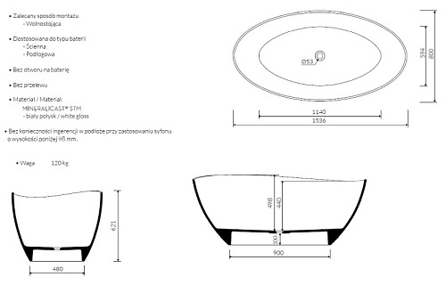 Wanna wolnostojąca z konglomeratu Tre Sanitti