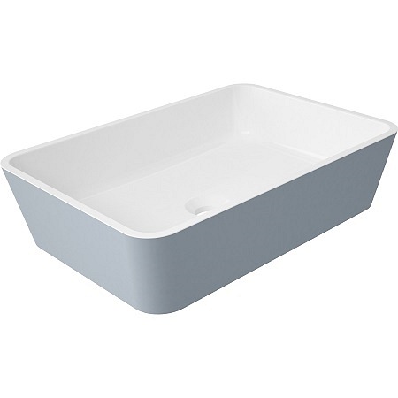 Szaro biała umywalka nablatowa Parma UN BSP Marble+