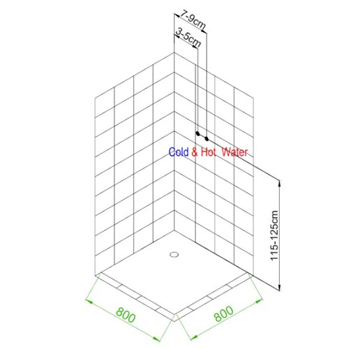 Kabina prysznicowa zabudowana kwadratowa 80x80 cm profil szczotkowany LISA