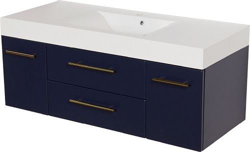 Szafka wisząca z umywalką granatowy mat 120/50C cm Belli Gold Gante