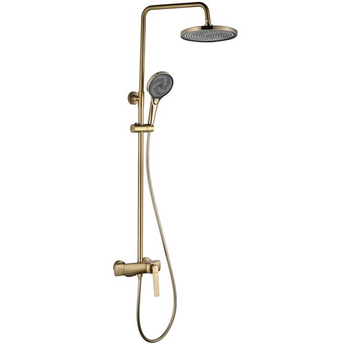 Złoty szczotkowany zestaw prysznicowy z wylewką Rebel Rea Gold Brush