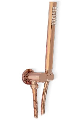 Miedziany zestaw natryskowy podtynkowy Lungo Gold Rose Rea