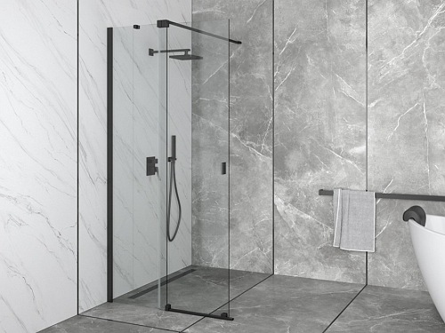 Ścianka prysznicowa rozsuwana 100 cm Vayo Black Besco