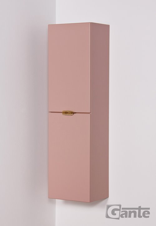 Słupek łazienkowy wiszący pudrowy róż złoty uchwyt 143,5x40 cm Magnolia Gante