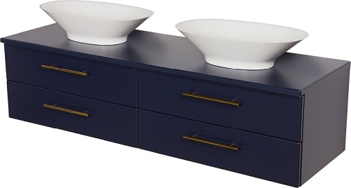 Szafka wisząca z umywalkami nablatowymi 160 cm Belli Gold Gante