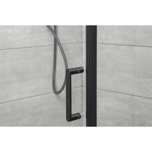 Kabina prysznicowa drzwi z systemem unoszenia 90x90 czarne profile Hera Kerra