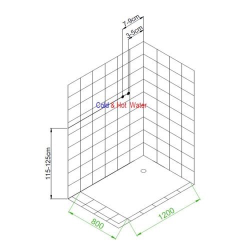 Kabina prysznicowa zabudowana prostokątna profil szczotkowany 120x80 Alma Lewa