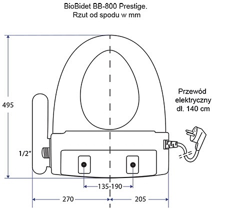 Biobidet BB-800 deska z funkcją bidetu