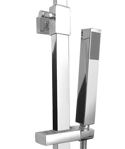 Zestaw natryskowy z kwadratową deszczownicą 20x20 termostat