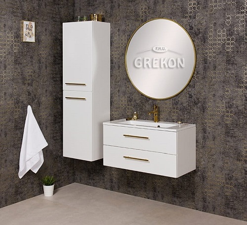 Szafka wisząca z umywalką biały mat 80 cm Belli Gold Gante