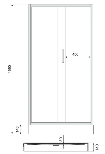 Kabina prysznicowa z brodzikiem 80x100 Doris Gold