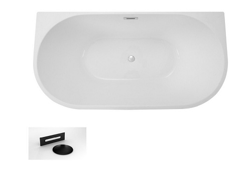 Vica Besco wanna wolnostojąca przyścienna 170 cm + czarne dodatki